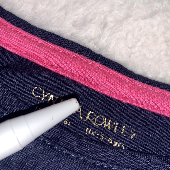 Cynthia Rowley 5/6 Navy Blue Sequin Owl Top Girls Shirt - Picture 10 of 10